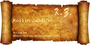 Kollin Zalán névjegykártya