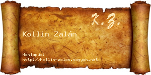 Kollin Zalán névjegykártya
